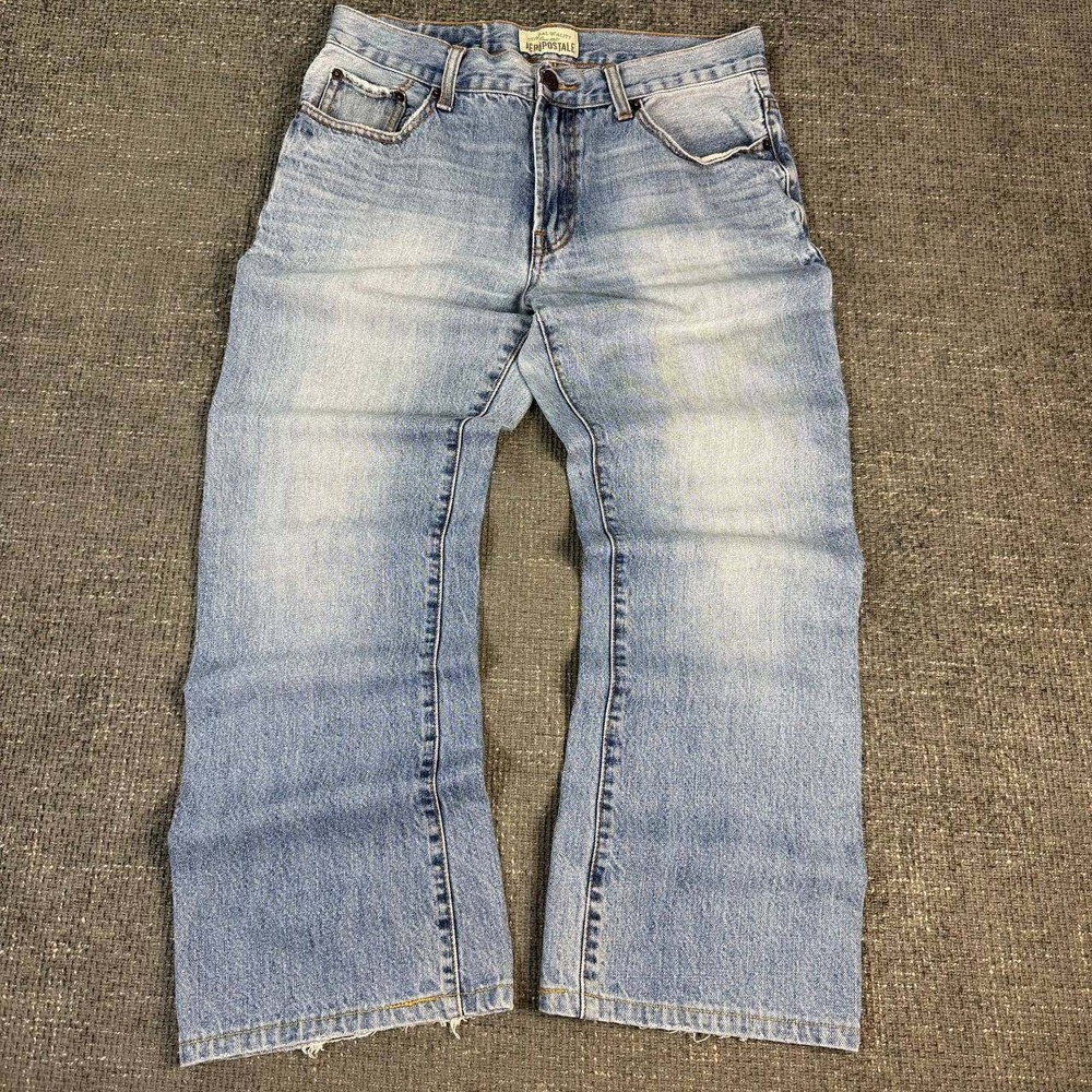 Aeropostale Slim Bootcut Jeans Mens 33x32 Light Wash Blue Denim Y2K Skater